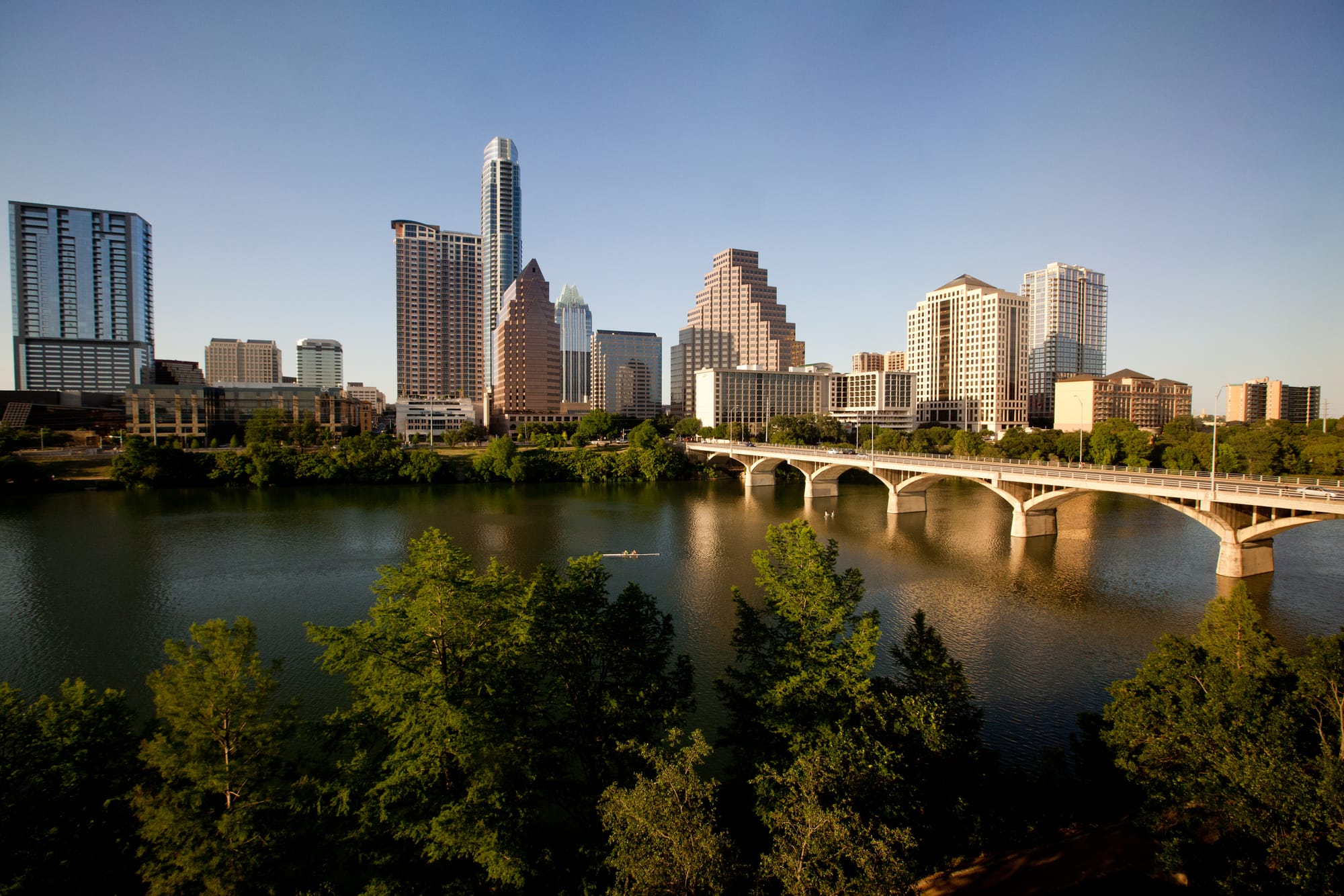 Downtown Austin skyline over Lady Bird Lake