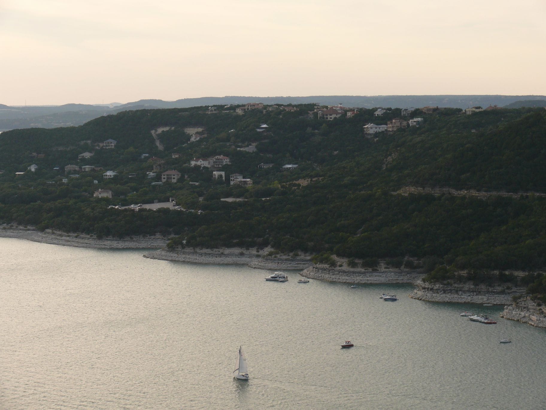 Hillside homes above Lake Travis