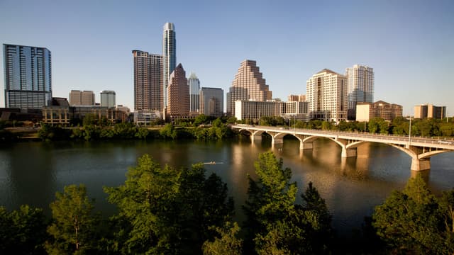 Downtown Austin skyline over Lady Bird Lake