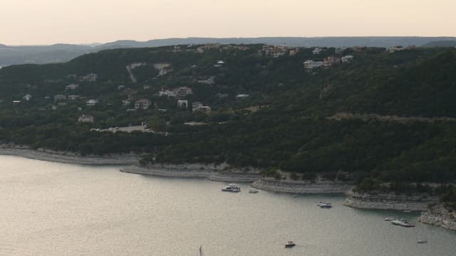 Hillside homes above Lake Travis