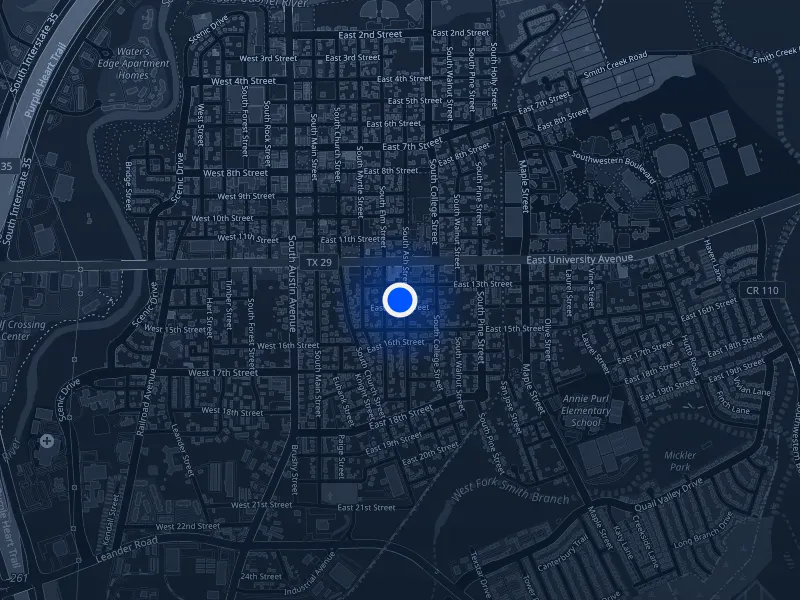 Map of 1306 Ash ST, Georgetown