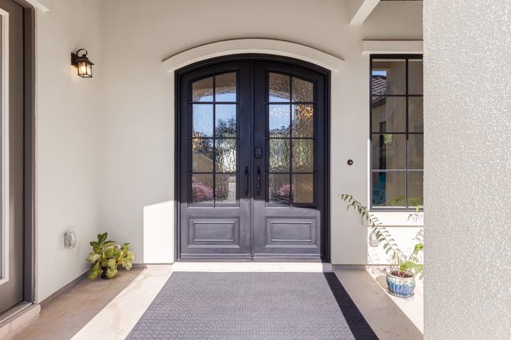 Arched double front doors