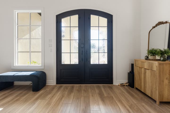 Entry with the arched double doors