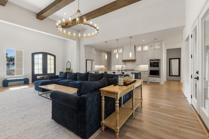 Living and dining open to the kitchen