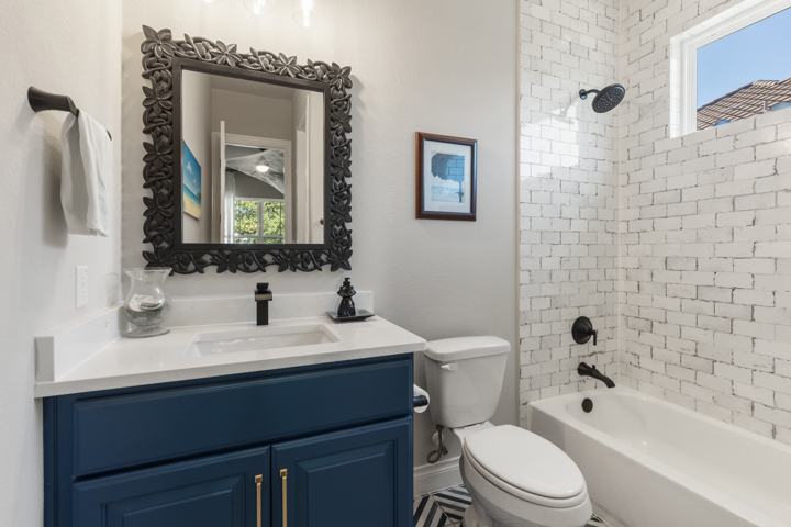 Bath with a tub and shower
