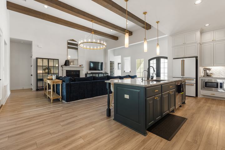 Kitchen island from the living room