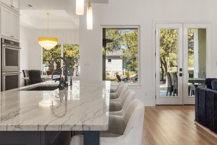 Kitchen counter toward the back patio