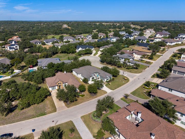 Aerial of the home and the Cimarron Hills streets