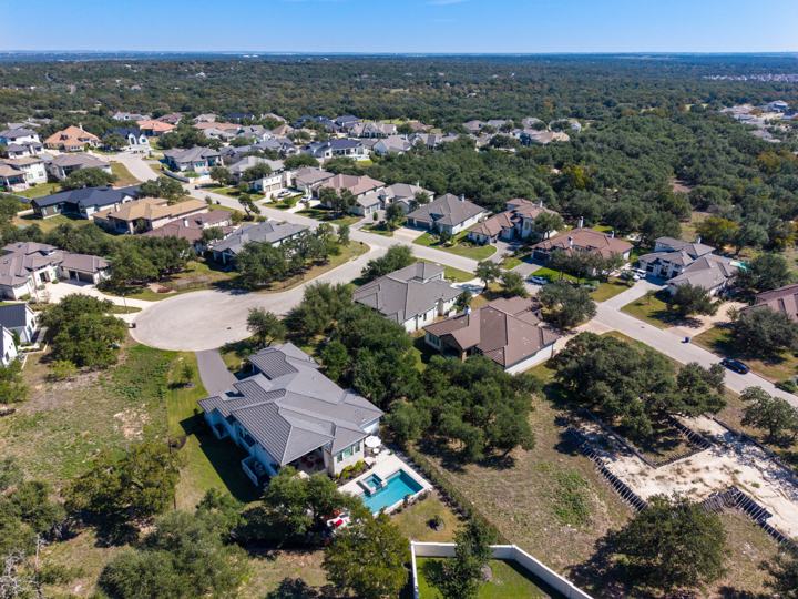 Aerial toward the clubhouse